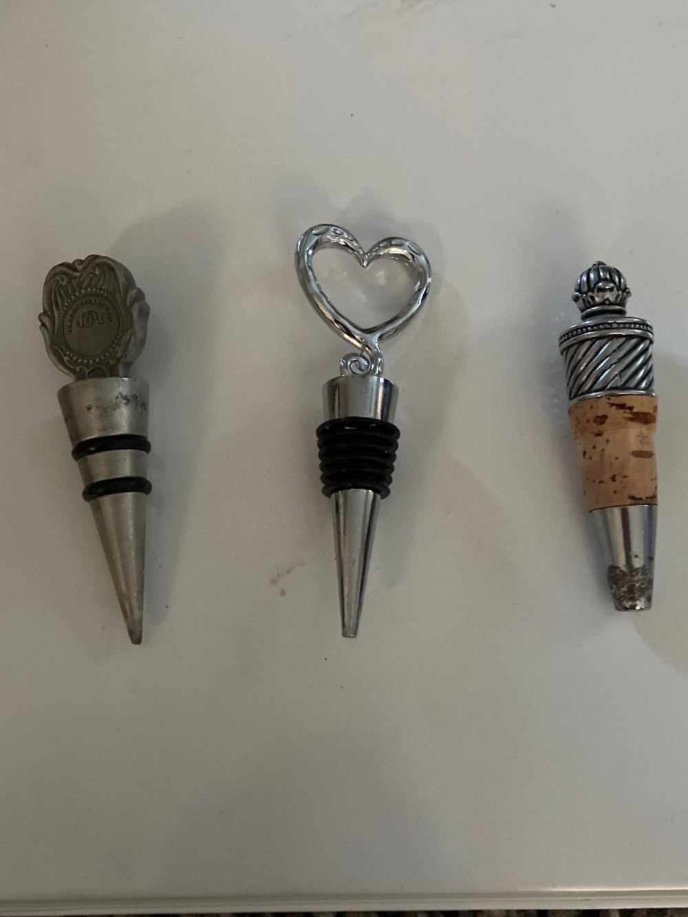 Three Metal Bottle Stoppers